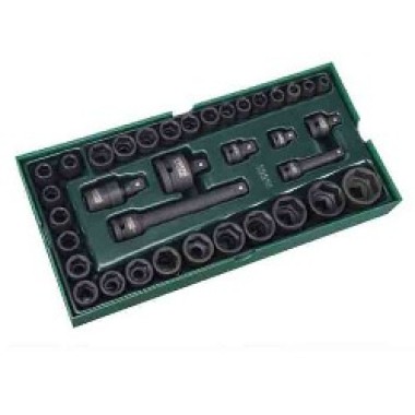 Khay đầu tuýp lục giác 3/8" và 1/2" 36 chi tiết (hệ mét) Khay đầu tuýp lục giác 3/8" và 1/2" 36 chi tiết (hệ mét)