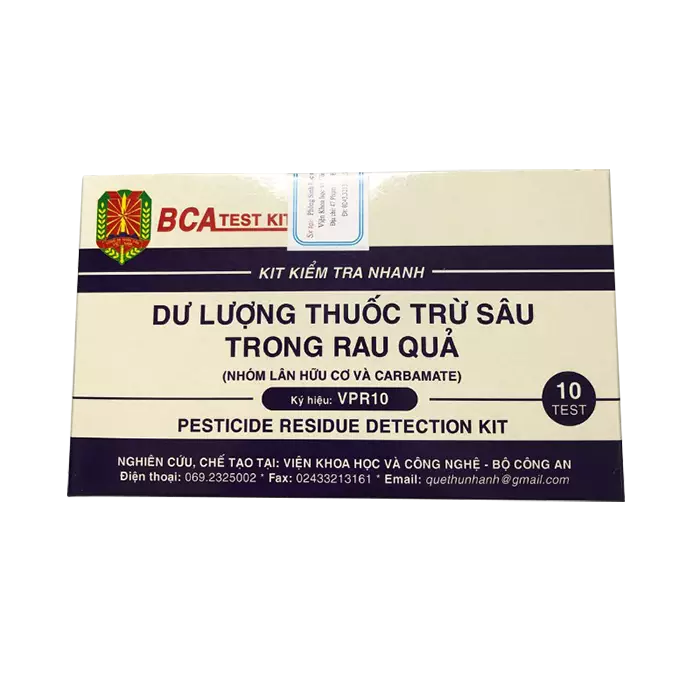 bl015585-bo-test-kiem-tra-nhanh-du-luong-thuoc-tru-sau-10-cai-hop-vpr-10-bca Test Kit kiểm tra nhanh dư lượng thuốc trừ sâu, VPR10 (10 cái/ hộp), BCA - Ảnh 1