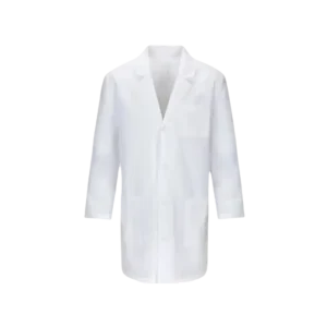 Áo bác sĩ nam chùm mông, màu trắng cotton lạnh - Ảnh 1
