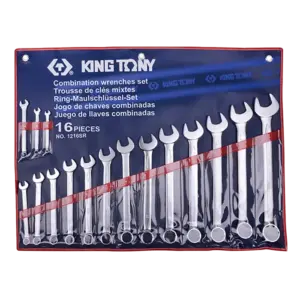 Bộ cờ lê đầu tròng đầu mở, 1216SR1-11/16inch (16 chi tiết/ bộ), Kingtony - Ảnh 1