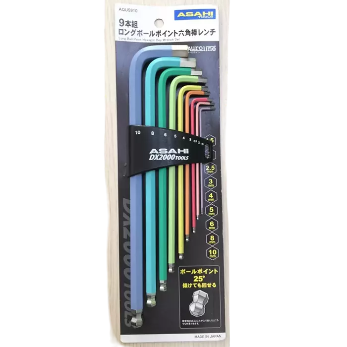 bl007988-bo-luc-giac-dau-bi-9-chi-tiet-aqus910-asahi Bộ lục giác đầu bi, AQUS910 (9 chi tiết bộ), Asahi Mental Industrial - Ảnh 1