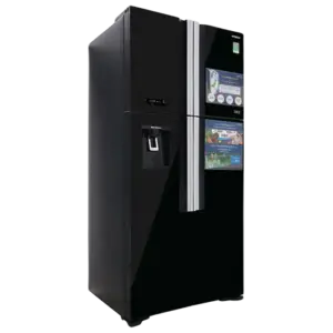 Tủ lạnh Inverter, R-FW690PGV7X GBK 4 cánh ngăn đông trên 540L đen thủy tinh, Hitachi - Ảnh 1