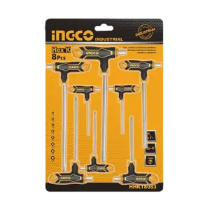 Bộ lục giác, HHKT8083 tay cầm chữ T (8 chi tiết/ bộ), Ingco - Ảnh 1