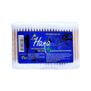 Tăm bông thân gỗ, (200 que/ gói), Hana - Ảnh 1