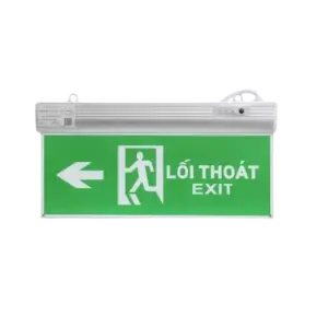 Đèn LED EXIT lối thoát chỉ dẫn 2 mặt mũi tên chỉ bên trái, D CD01 40x20/2.2W gồm tem kiểm định PCCC, Rạng Đông - Ảnh 1